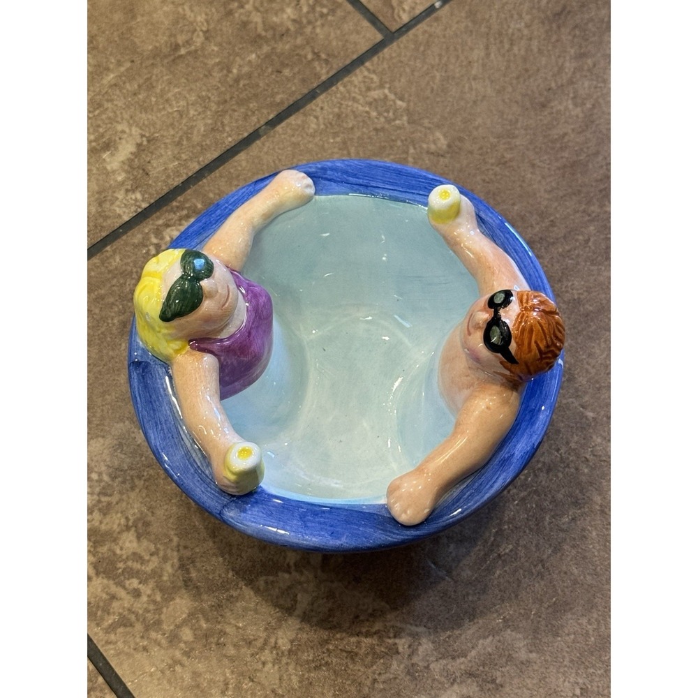 Vintage Lotus Pool Party Chip and Take A Dip Hot Tub Cup Only Ceramic